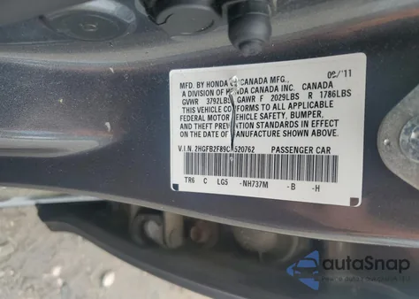 2012 Honda Civic Ex from USA, damaged, VIN 2HGFB2F89CH520762